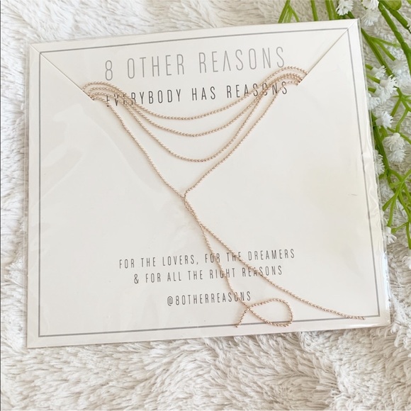 8 Other Reasons Rose Gold Dainty Dangling Choker - Picture 3 of 3